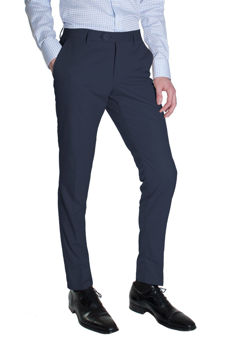 Buy Jack and Jini Formal Stretchable Pant Navy Blue with Expandable Waist  for Men. Regular Fit, Flat Front, Premium Lycra Fabric Pants for Office,  Party and Casual Wear Online at desertcartINDIA